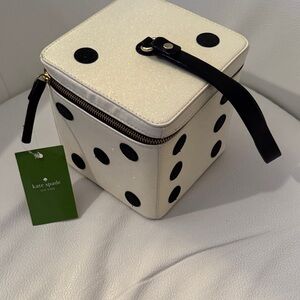 Kate Spade White Dice Bag with Black Dots